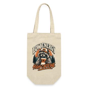 Low Energy High Caffeine Raccoon - Geschenkbeutel für Flaschen - Natur - Vorne