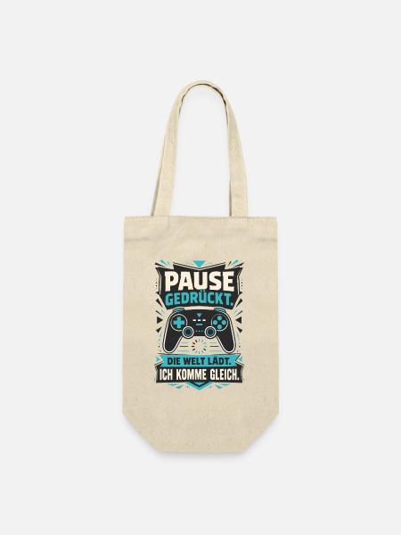 Pause gedrückt – Welt lädt - Geschenkbeutel für Flaschen - Natur