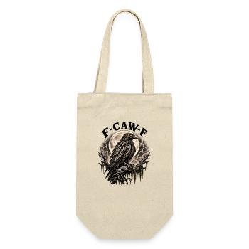 F-CAW-F Gothic Skeleton Raven Full Moon Dark - Geschenkbeutel für Flaschen - Natur - Vorne