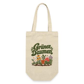 Grüner Daumen Blumenpracht - Geschenkbeutel für Flaschen - Natur - Vorne