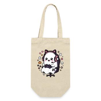 Niedliches Kawaii-Gamer-Geister-Videospiel-Ästhetik-Geschenk - Geschenkbeutel für Flaschen - Natur - Vorne