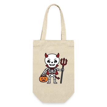 Teufelsskelett Halloween Kürbis Gruseliger Horror-Gif - Geschenkbeutel für Flaschen - Natur - Vorne