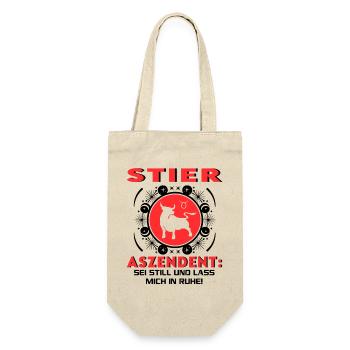 Sternzeichen Stier Aszendent Geburtstag Astrologie - Geschenkbeutel für Flaschen - Natur - Vorne