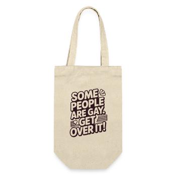 Some people are gay - get over it - Geschenkbeutel für Flaschen - Natur - Vorne