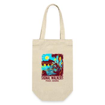 Programmer Signal Walkers Prague Bohemia - Geschenkbeutel für Flaschen - Natur - Vorne