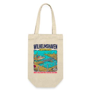 City Wilhelmshaven Germany North Sea Maritime - Geschenkbeutel für Flaschen - Natur - Vorne