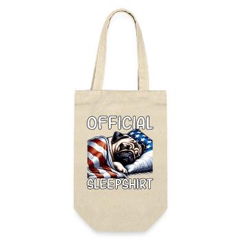 Mops US Schlafshirt - Geschenkbeutel für Flaschen - Natur - Vorne