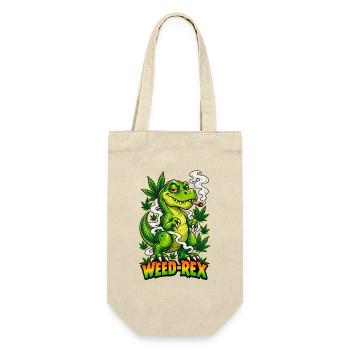 Weed-Rex Smoking Joint Cannabis Dinosaur Design - Geschenkbeutel für Flaschen - Natur - Vorne