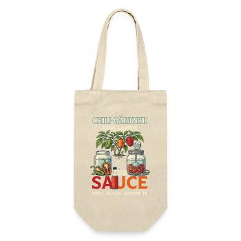 Chili-Gärtner Vom Samen Zur Sauce - Geschenkbeutel für Flaschen - Natur - Vorne