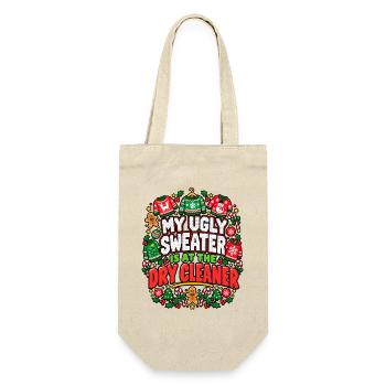 Hässlicher Pullover beim Trockenreiniger - Geschenkbeutel für Flaschen - Natur - Vorne