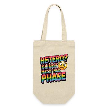 Hetero Klingt Nach Ner Phase LGBTQ Pride Humor - Geschenkbeutel für Flaschen - Natur - Vorne