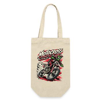 Wildes Motocross: Fahrer am Rand - Geschenkbeutel für Flaschen - Natur - Vorne