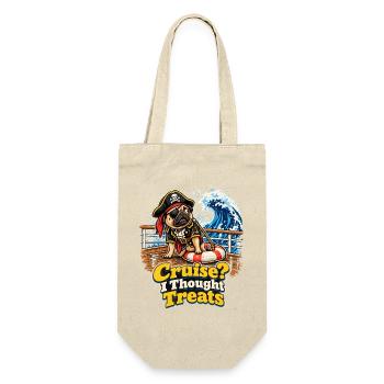 Cruise I Thought Treats Mops Pirat Halloween - Geschenkbeutel für Flaschen - Natur - Vorne