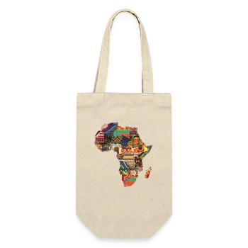 Afrika Karte Reise Backpacker Touristen Souvenir  - Geschenkbeutel für Flaschen - Natur - Vorne
