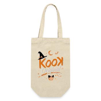 Kook Original Halloween Orange Pumpkin Witch - Geschenkbeutel für Flaschen - Natur - Vorne