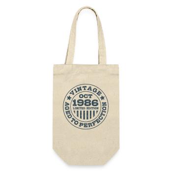 Vintage Oktober 1986 Limited Edition Circle - Geschenkbeutel für Flaschen - Natur - Vorne
