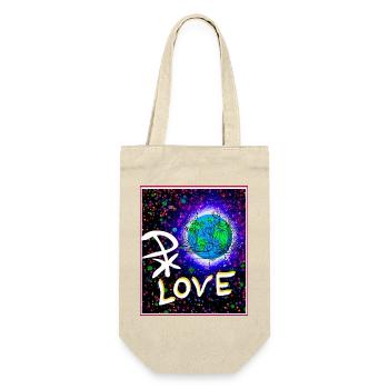 Kosmische Liebe und Pax Christi Neon-Print - Geschenkbeutel für Flaschen - Natur - Vorne