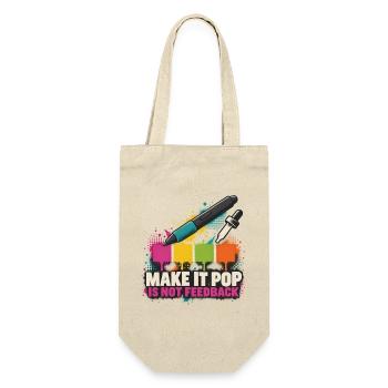 Make It Pop – Kein Feedback - Geschenkbeutel für Flaschen - Natur - Vorne