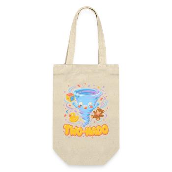  Zwei Nado 2. Geburtstag Kawaii Tornado Niedlicher - Geschenkbeutel für Flaschen - Natur - Vorne