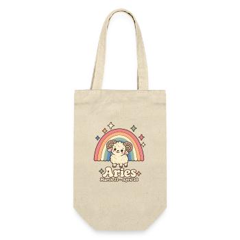 Widder – niedliches Sternzeichen für Kinder - Geschenkbeutel für Flaschen - Natur - Vorne