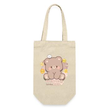 EVERYONE loves YOU - Geschenkbeutel für Flaschen - Natur - Vorne