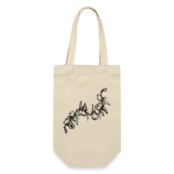 Knochen-Talisman-Halskette – Gotische Zähne und Reißzähne - Geschenkbeutel für Flaschen - Natur - Vorne