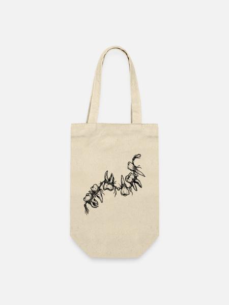 Knochen-Talisman-Halskette – Gotische Zähne und Reißzähne - Geschenkbeutel für Flaschen - Natur