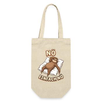 Nö Einfach Nö Faultier Lustiger Spruch - Geschenkbeutel für Flaschen - Natur - Vorne