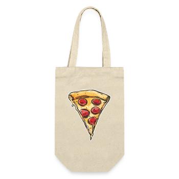 Pizza Retro - Geschenkbeutel für Flaschen - Natur - Vorne
