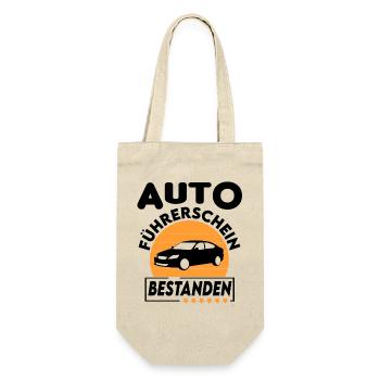 Auto Führerschein bestanden Sprüche fahren - Geschenkbeutel für Flaschen - Natur - Vorne