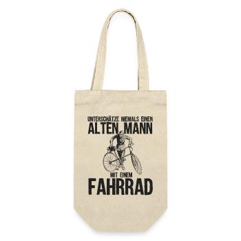 Unterschätze Alten Mann Mit Einem Fahrrad - Geschenkbeutel für Flaschen - Natur - Vorne