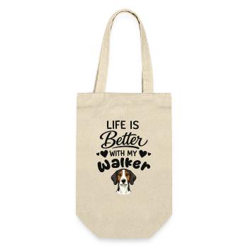  Das Leben Ist Besser Mit Meinem Treeing Walker - Geschenkbeutel für Flaschen - Natur - Vorne