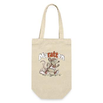 Maratton Ratte Marathon Läufer Humor Design - Geschenkbeutel für Flaschen - Natur - Vorne