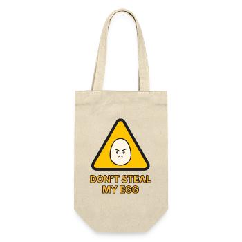 Warnschild Ei – Don’t steal my egg – lustig - Geschenkbeutel für Flaschen - Natur - Vorne
