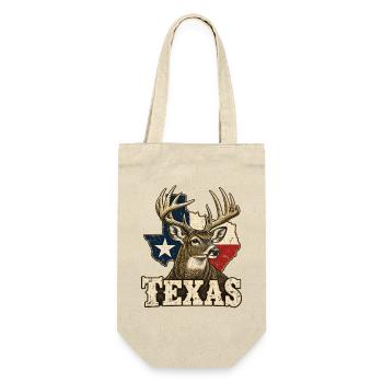 Texas Hirsch Flagge - Geschenkbeutel für Flaschen - Natur - Vorne