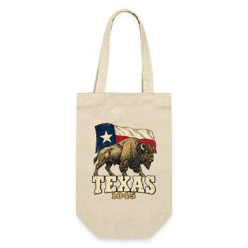 Texas Bison 1845 Flag Vintage - Geschenkbeutel für Flaschen - Natur - Vorne