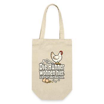 Hühnerhalter Hühnerhaltung Hühner Spruch - Geschenkbeutel für Flaschen - Natur - Vorne