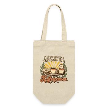Ruhestand Geschenk Kollege Abschied Kaffeepause - Geschenkbeutel für Flaschen - Natur - Vorne