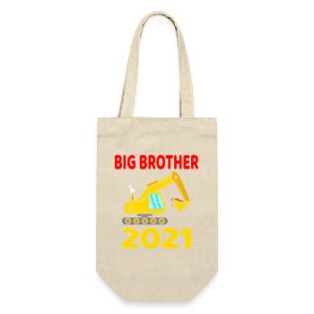 Big Brother 2021 Bagger Großer Bruder 2021 Bald - Geschenkbeutel für Flaschen - Natur - Vorne