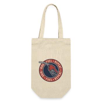 Born to Refuel Vintage Retro Biker Fuel Style - Geschenkbeutel für Flaschen - Natur - Vorne