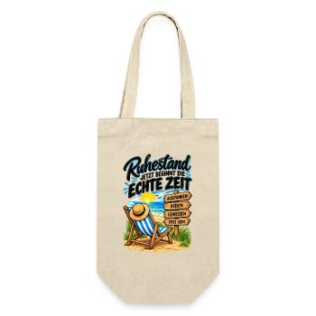 Ruhestand: Echte Zeit am Strand - Geschenkbeutel für Flaschen - Natur - Vorne