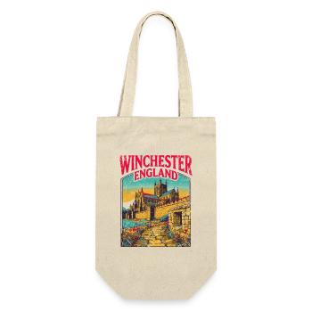 City Retro Winchester England Historic Landmark - Geschenkbeutel für Flaschen - Natur - Vorne