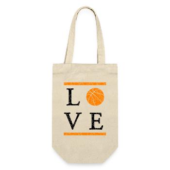Basketball Design Streetball - Geschenkbeutel für Flaschen - Natur - Vorne