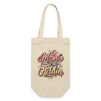 Muttertag Mama meine Heldin beste Mutter  - Geschenkbeutel für Flaschen - Natur - Vorne