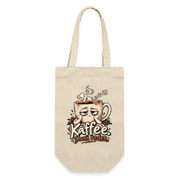 Lustiges Motiv für Kaffeefans - Kaffee dann reden - Geschenkbeutel für Flaschen - Natur - Vorne
