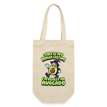 Human Costume Avocado - Halloween Avocado - Geschenkbeutel für Flaschen - Natur - Vorne