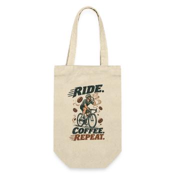 Ride Coffee Repeat Fahrrad Kaffee - Geschenkbeutel für Flaschen - Natur - Vorne