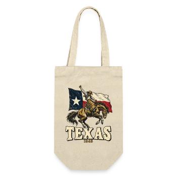 Texas 1845 Western Reiter Flagge - Geschenkbeutel für Flaschen - Natur - Vorne