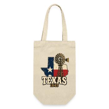 Texas Vintage Flagge Windrad 1845 - Geschenkbeutel für Flaschen - Natur - Vorne