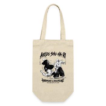 Japanese Martial Arts Aikido Flow Dynamics - Geschenkbeutel für Flaschen - Natur - Vorne